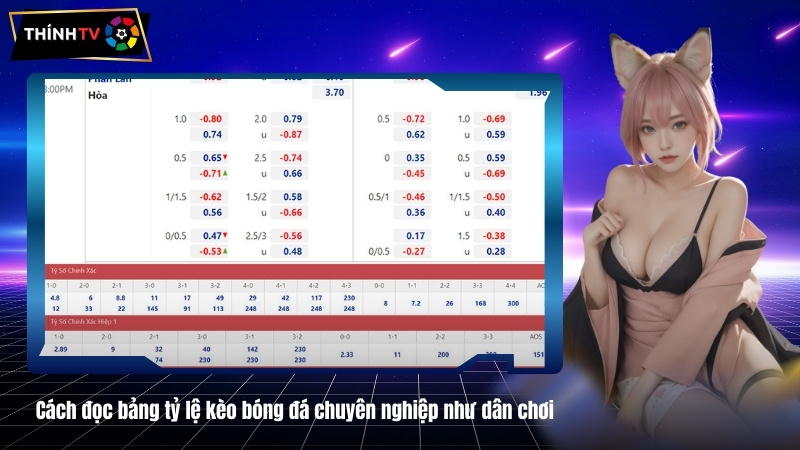 Cách đọc bảng tỷ lệ kèo bóng đá chuyên nghiệp như dân chơi